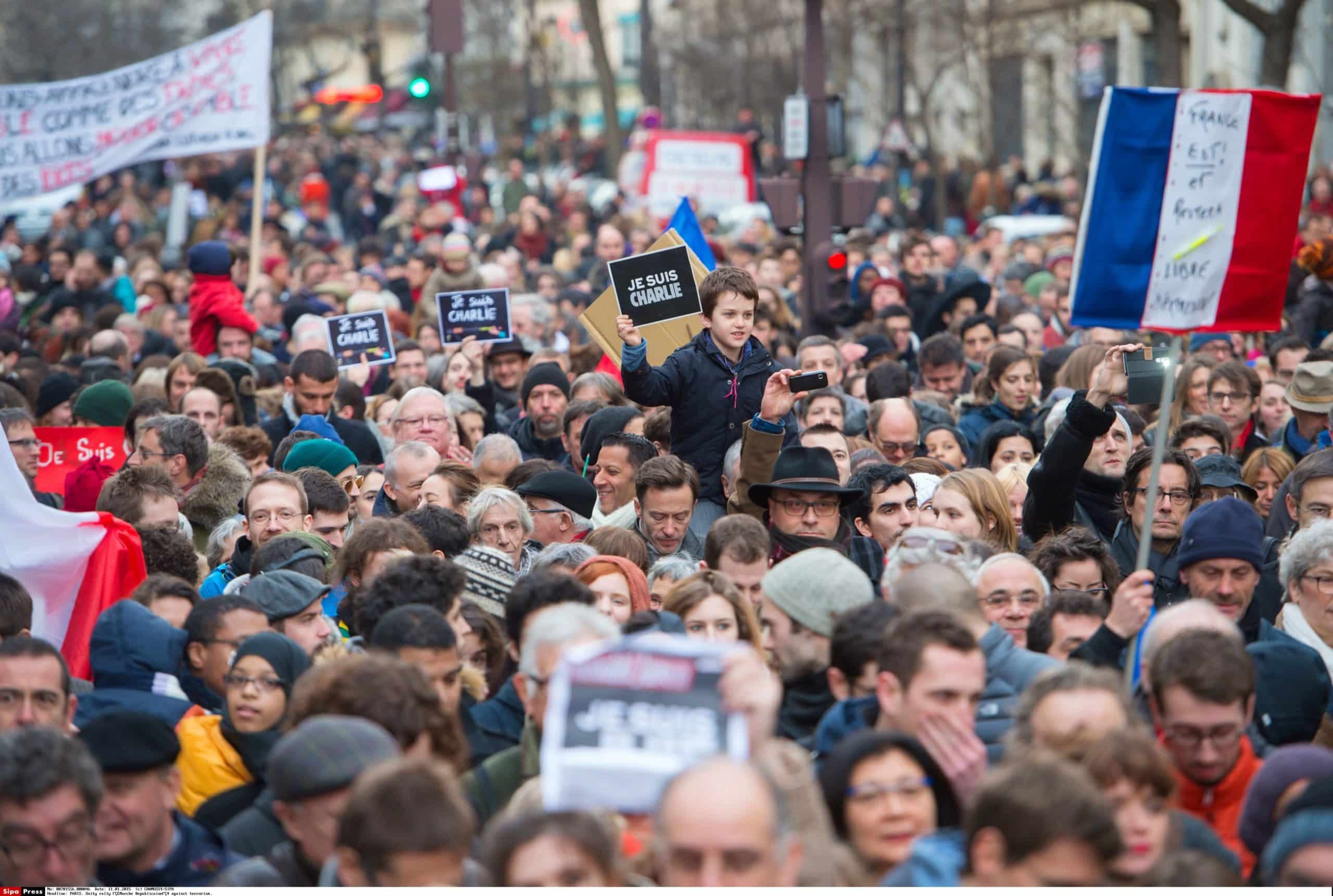 Chamussy/SIPA// Des milllions de personnes ont protesté dans les rues de Paris et dans le reste de la France, le 11 janvier 2015.